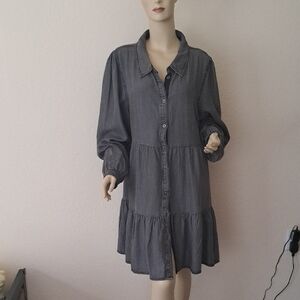 Serra Charcoal Long Sleeve Dress